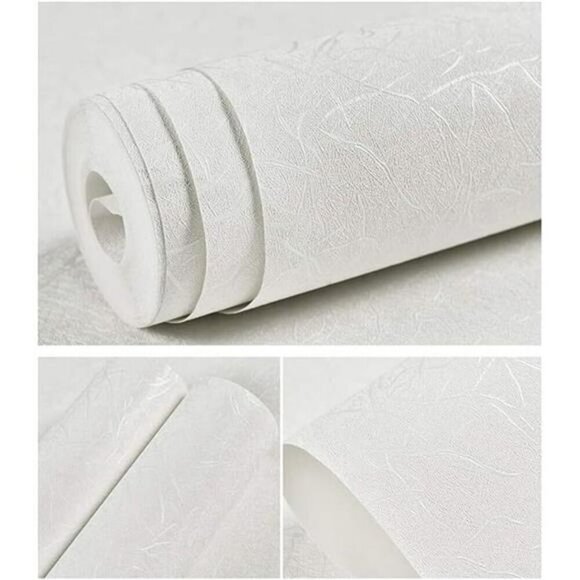 White Peel and Stick Wallpaper Textured Contact Paper for Walls Cabinets Shelf - Picture 7 of 7